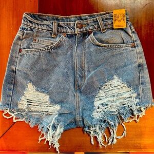 Vintage Levi Jean Shorts | 28” waist | Color: Light - Medium Wash|